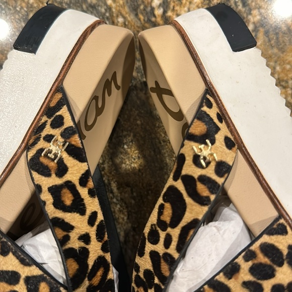 Sam Edelman Woman's size 8 leopard print 1.5" heel, straps are faux leopard skin - Picture 4 of 6